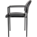Norstar Office Boss Diamond Stacking Chair with Arm, Black, BOPB9501CS