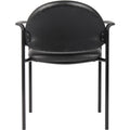 Norstar Office Boss Diamond Stacking Chair with Arm, Black, BOPB9501CS