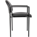 Norstar Office Boss Diamond Stacking Chair with Arm, Black, BOPB9501CS