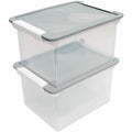 ERA Group Storex Tote Clear Storage Box with Lid, Silver, 1 / Carton, STX61530U01C