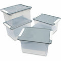 ERA Group Storex Tote Clear Storage Box with Lid, Silver, 1 / Carton, STX61530U01C