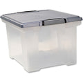 ERA Group Storex Tote Clear Storage Box with Lid, Silver, 1 / Carton, STX61530U01C