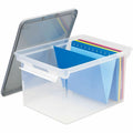 ERA Group Storex Tote Clear Storage Box with Lid, Silver, 1 / Carton, STX61530U01C