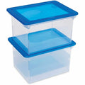 ERA Storex Plastic File Tote Storage Box, Blue, STX61508U01C