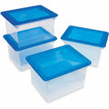 ERA Storex Plastic File Tote Storage Box, Blue, STX61508U01C