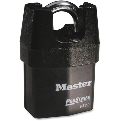 Master Lock Boron Shackle Pro Series Padlock, Black, 6EA/PK 4PK/CT — view 1