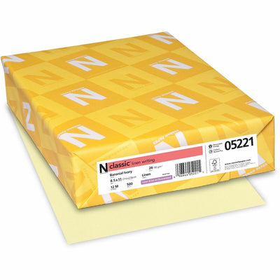 Neenah Paper Classic Premium Paper - Ivory, Baronial Ivory, 8 1/2" x 11", 500 / Ream, NEE05221