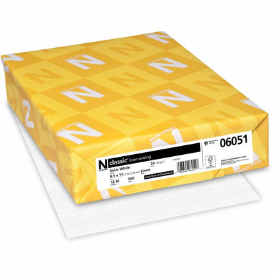 Neenah Paper Classic Premium Paper - White, Solar White, 8 1/2" x 11", 500 / Ream, NEE06051