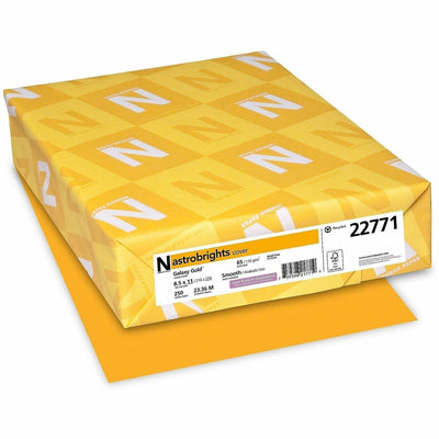 Neenah Paper Astrobrights Colored Cardstock - Gold, Galaxy Gold, 8 1/2" x 11", 1 Pack, WAU22771