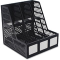 Advantus 3-compartment Magazine/Literature File, Black, AVT34091