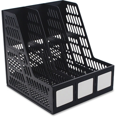 Advantus 3-compartment Magazine/Literature File, Black, AVT34091