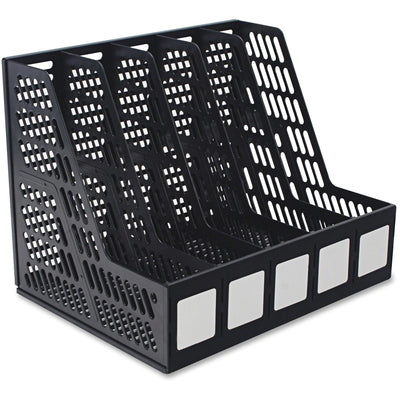 Advantus 5-compartment Magazine/Literature File, Black, AVT34092