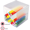 Deflecto Stackable Cube Organizer, Clear, DEF350201