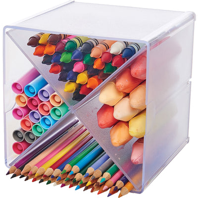 Deflecto Stackable Cube Organizer, Clear, DEF350201