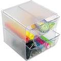 Deflecto Stackable Cube Organizer, Clear, DEF350301