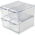 Deflecto Stackable Cube Organizer, Clear, DEF350301