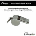 Champion Sports Heavyweight Metal Whistle, Silver, 1 Dozen, CSI401