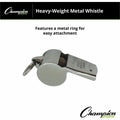 Champion Sports Heavyweight Metal Whistle, Silver, 1 Dozen, CSI401