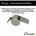 Champion Sports Heavyweight Metal Whistle, Silver, 1 Dozen, CSI401