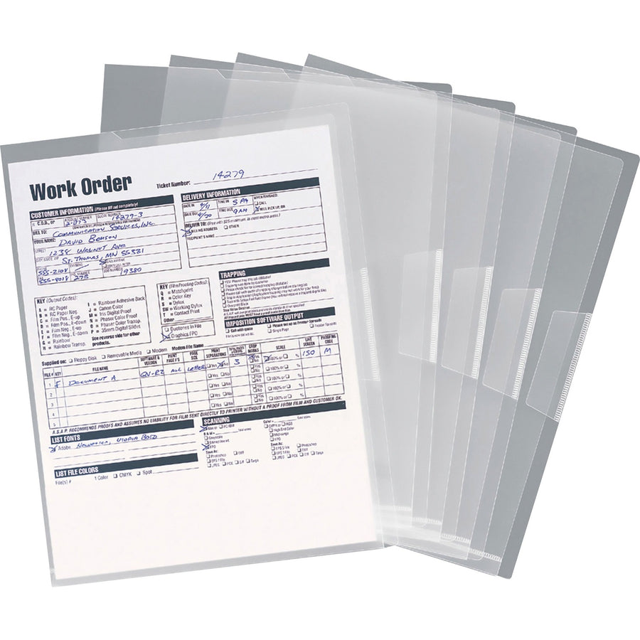 Smead Poly Translucent Project File Jackets, 8.5" Width x 11" Length, Clear, Polypropylene, Acid-free, 5 / Pack, SMD85751