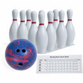 Champion Sports Plastic Bowling Ball & Pin Set, White, 1 Set, CSIBPSET