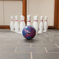 Champion Sports Plastic Bowling Ball & Pin Set, White, 1 Set, CSIBPSET