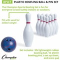 Champion Sports Plastic Bowling Ball & Pin Set, White, 1 Set, CSIBPSET