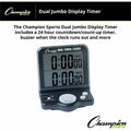 Champion Sports Dual Jumbo Display Timer, Black, CSIDC100