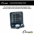 Champion Sports Dual Jumbo Display Timer, Black, CSIDC100