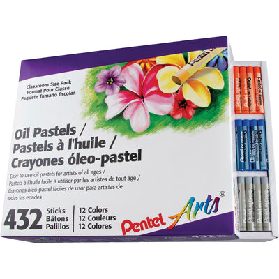 Pentel Arts Arts Oil Pastels, Yellow Green, 432 / Box, PENPHN-12CP