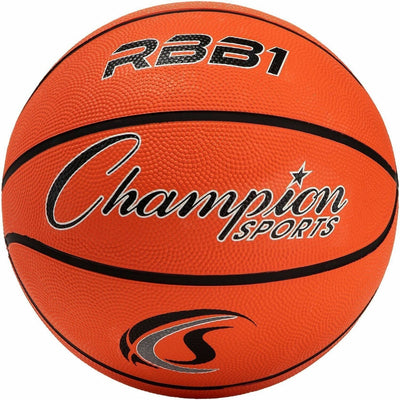Champion Sports Size 7 Rubber Basketball Orange, CSIRBB1