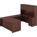 Lorell Essentials Series Bowfront Desk Shell, Brown, LLR69370
