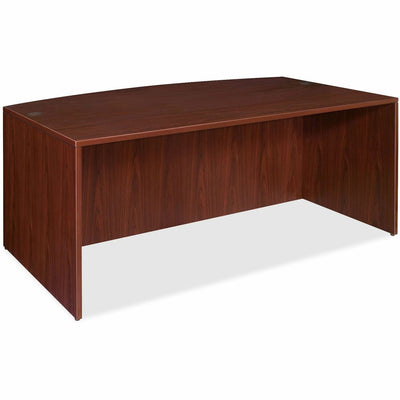Lorell Essentials Series Bowfront Desk Shell, Brown, LLR69370