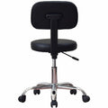 Lorell 16" Round Seat Pneumatic-Lift Stool with Back, Black, LLR69511