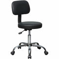 Lorell 16" Round Seat Pneumatic-Lift Stool with Back, Black, LLR69511