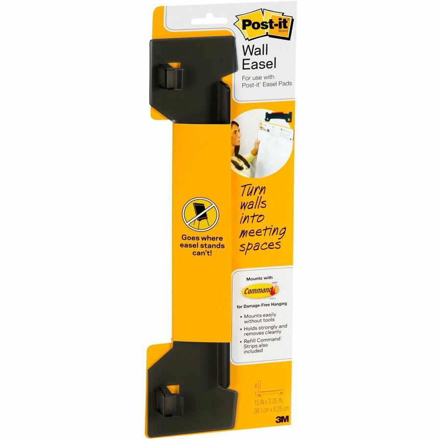 Post-it® Wall Easel Holder, Gray, Plastic, Self-adhesive, 2 / Pack, MMMEH5592PK