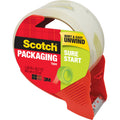 3M Scotch Sure Start Packaging Tape, Clear, 1 Roll, MMM3450SRD
