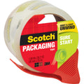 3M Scotch Sure Start Packaging Tape, Clear, 1 Roll, MMM3450SRD