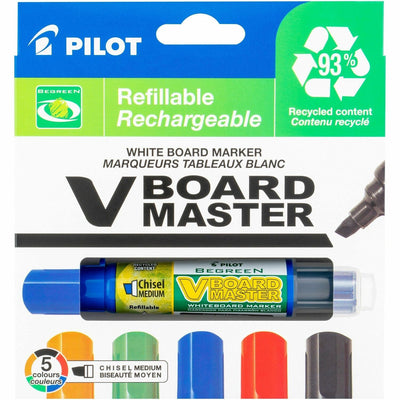 Pilot BeGreen Refillable VBoard Dry-erase Marker, 5 / Pack, PIL43917