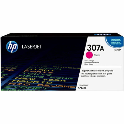 HP 307A (CE743A) Original Laser Toner Cartridge - Single Pack - Magenta -, HEWCE743A