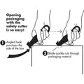 Cosco Garvey Steel Blade Plastic Handle Safety Cutter, Black, 5 / Pack, COS091459