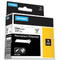 Newell Dymo Rhino Permanent Poly Labels, Black, DYM18483