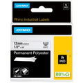 Newell Dymo Rhino Permanent Poly Labels, Black, DYM18483