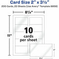 Avery Clean Edge Business Cards, 2" x 3.5", Glossy, 200 (08859), White, 8 1/2" x 11", 200 / Pack, AVE8859