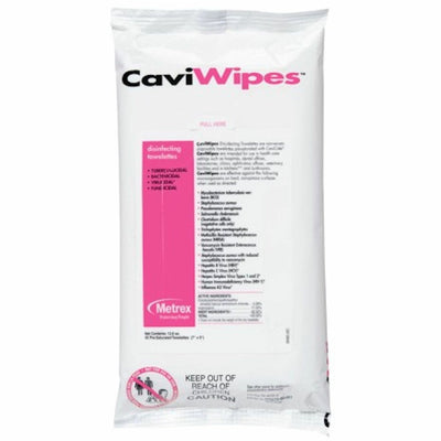 Metrex Research Caviwipes Flatpack, White, 45 / Pack, MRXMACW078224