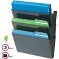 Deflecto EZ Link DocuPocket, Black, 3 / Set, DEF93604
