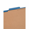 Smead SafeSHIELD 2/5 Tab Cut Letter Recycled Classification Folder, Dark Blue, 8 1/2" Width x 11" Length, 10 / Box, SMD14200