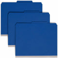 Smead SafeSHIELD 2/5 Tab Cut Letter Recycled Classification Folder, Dark Blue, 8 1/2" Width x 11" Length, 10 / Box, SMD14200