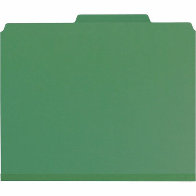 Smead SafeSHIELD 2/5 Tab Cut Letter Recycled Classification Folder, Green, 8 1/2" Width x 11" Length, 10 / Box, SMD14201