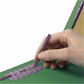 Smead SafeSHIELD 2/5 Tab Cut Letter Recycled Classification Folder, Green, 8 1/2" Width x 11" Length, 10 / Box, SMD14201